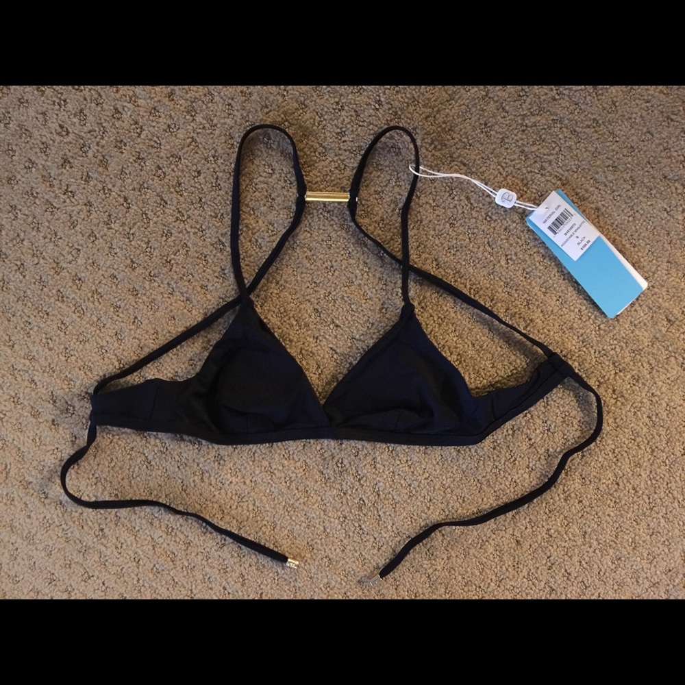 NWT$100 Beach Bunny BLACK Material Girl Bikini Top
